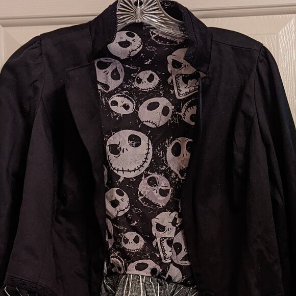 NWOT Jack Skellington Hot Topic Disney Jacket Laces Nightmare Before Christmas M - Picture 2 of 11